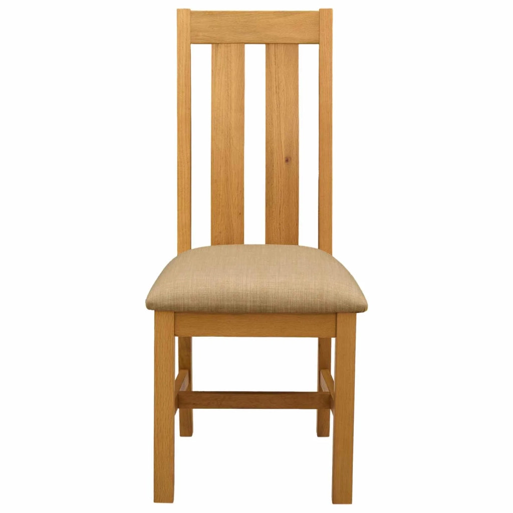 Sedia da pranzo 2 pz Legno di Quercia Massello Beige 42039159