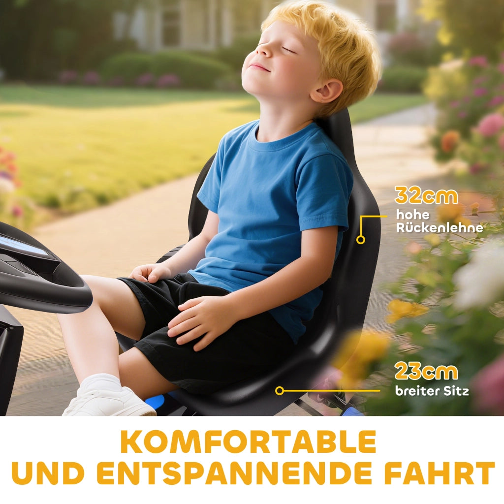 Go-kart a pedali per bambini con freno e ruote antiscivolo ¨C zephmum ¨C Blu