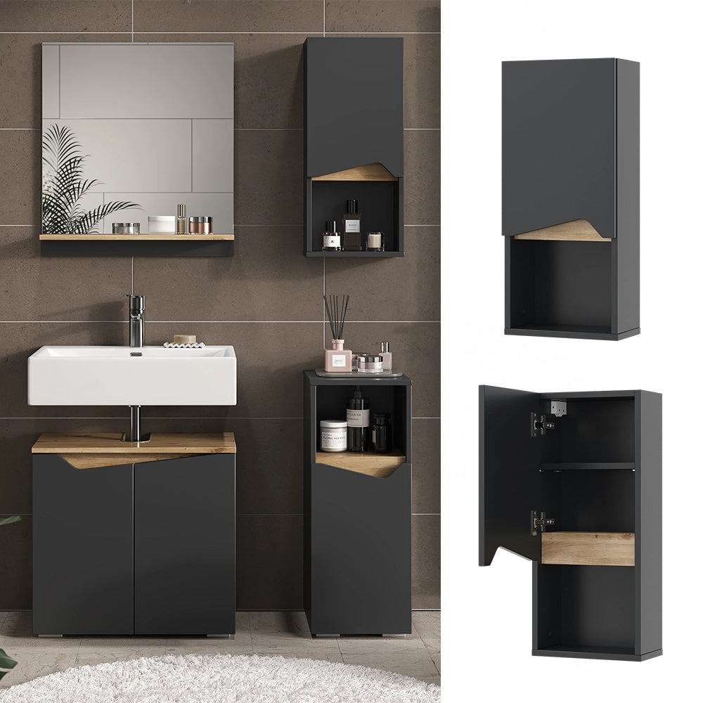 Vicco Mobile bagno Antracite 30 x 67 cm con porta e vano aperto