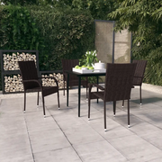 Set da Pranzo da Giardino 5 pz Marrone e Nero 3099402