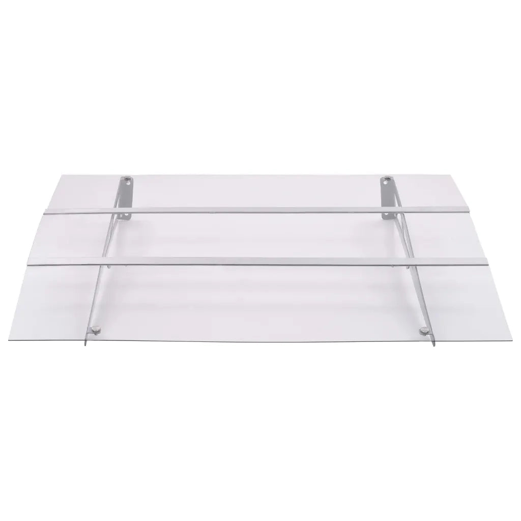 Tettoia per Porta Argento e Trasparente 120x90 cm Policarbonato CFW1069631