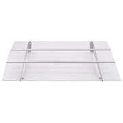 Tettoia per Porta Argento e Trasparente 120x90 cm Policarbonato CFW1069631