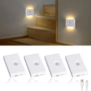 Lampada da parete a batterie, illuminazione scale con sensore di movimento, adatta per corridoi, scale, bagni, camere da letto, cucine, installazione magnetica, confezione da 4.
