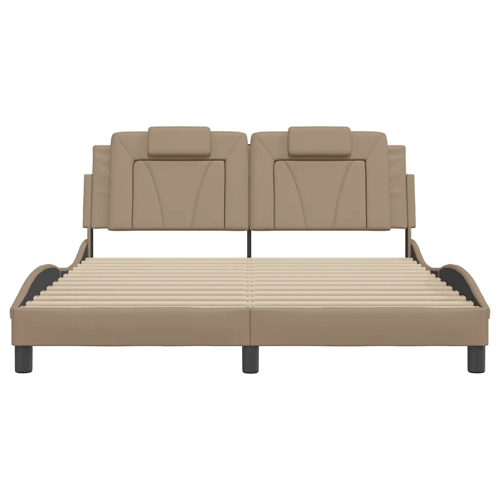 Giroletto Viana senza Materasso Cappuccino 160x200 cm in Similpelle 3208107