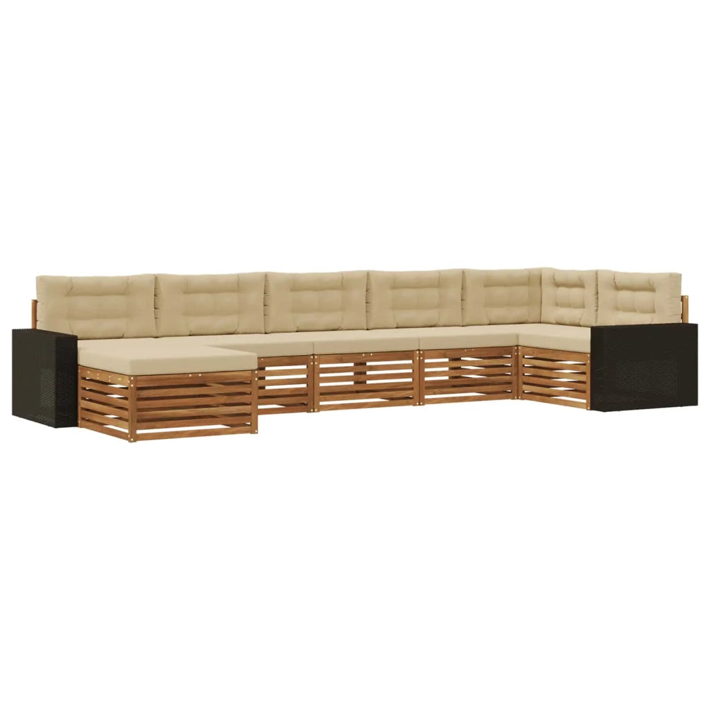 Set di divani da esterno 7 pz Naturale e Beige 3383636