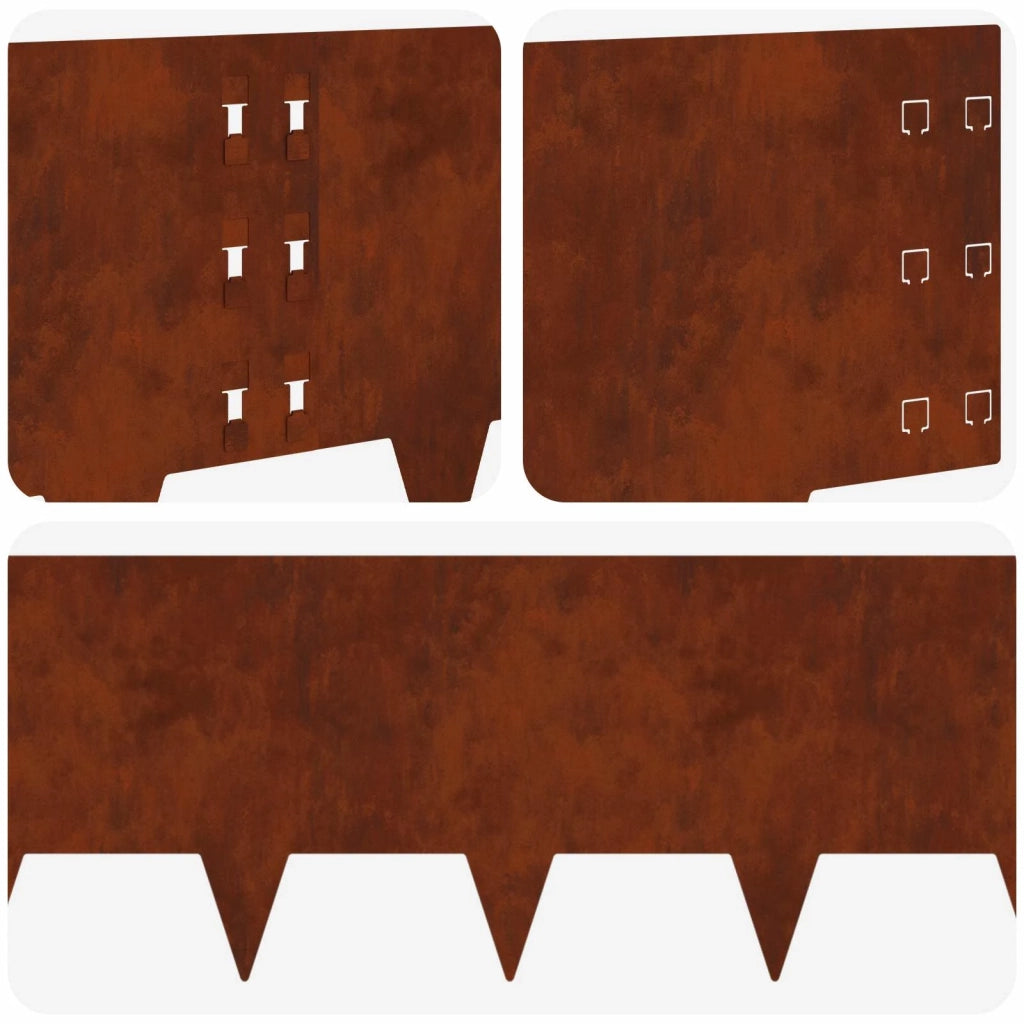 Bordura per Prato 20 pcs 100 x 30 cm Acciaio Ruggine 8008642