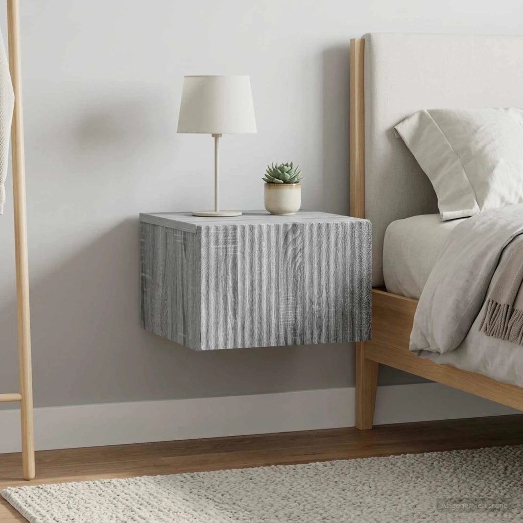 Mobiletto da notte a muro 2 pcs Grigio Sonoma 33 x 34,5 x 20 cm 898438