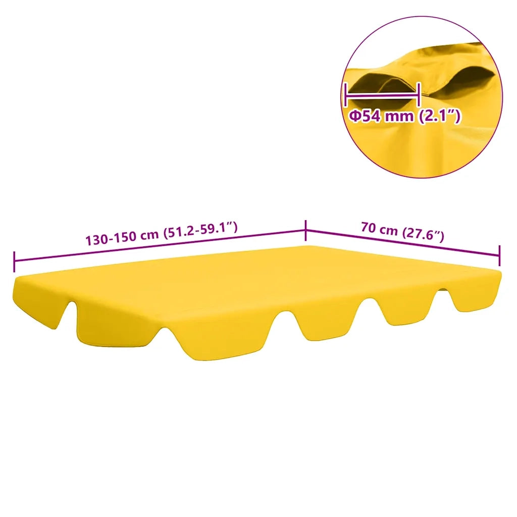 Baldacchino per Dondolo da Giardino Giallo 150/130x70/105 cm cod mxl 69927