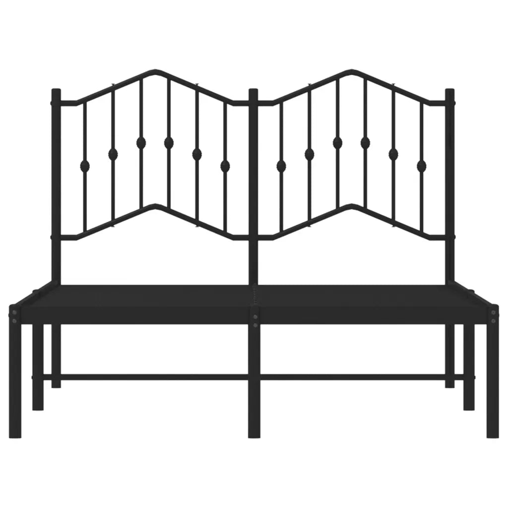 Giroletto con Testiera in Metallo Nero 120x190 cm 373786