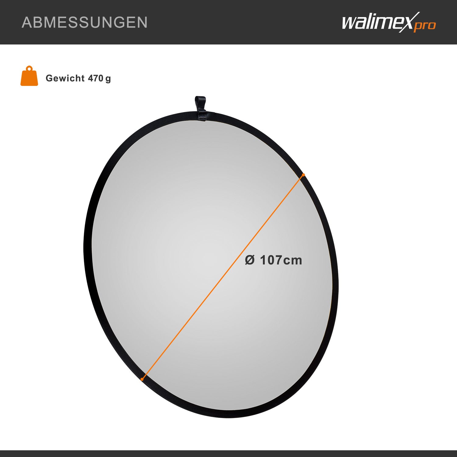 Riflettore pieghevole oro/argento, Ø107cm