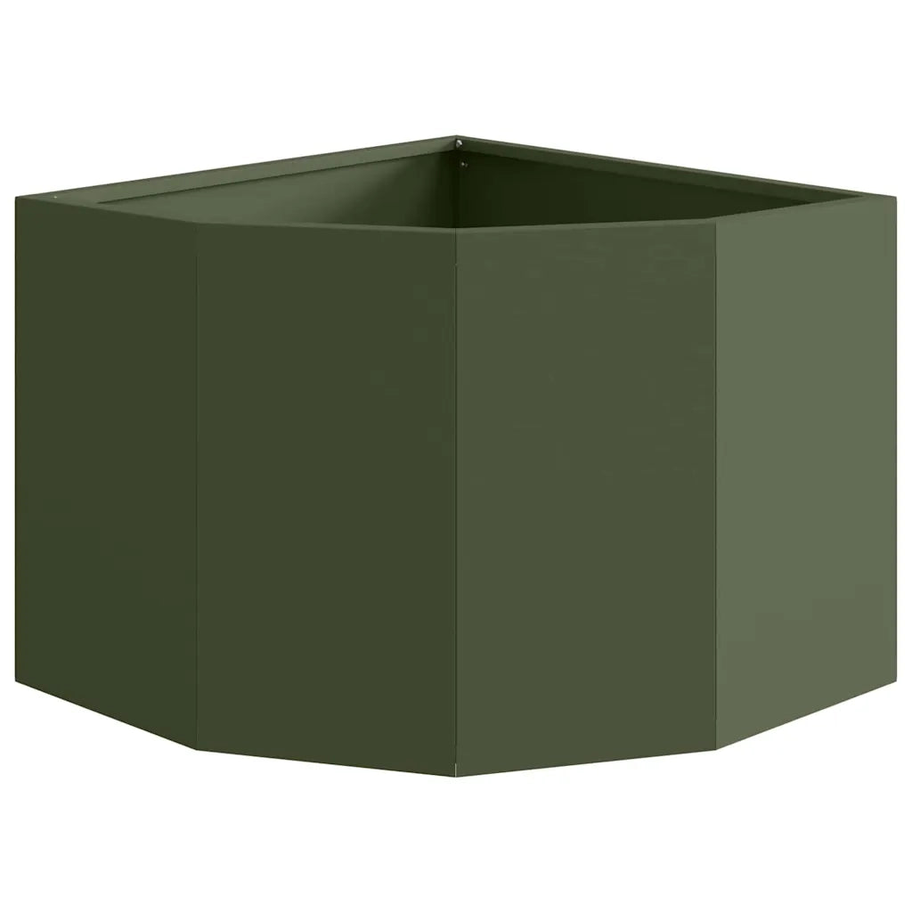 Vaso d'angolo Oliver verde 45 x 45 x 35 cm Acciaio 883650