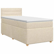 Letto box spring con materasso Crema 100 x 200 cm Tessuto 3450886
