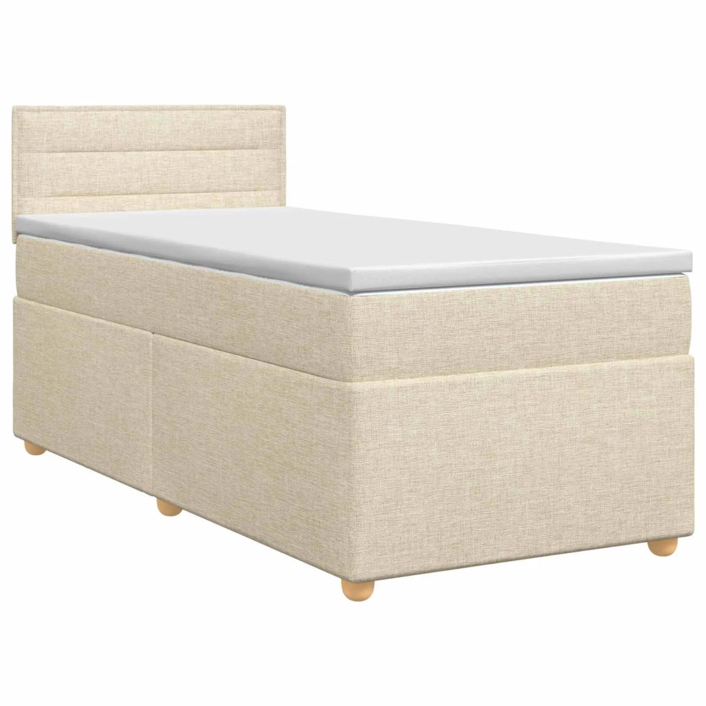 Letto box spring con materasso Crema 100 x 200 cm Tessuto 3450886