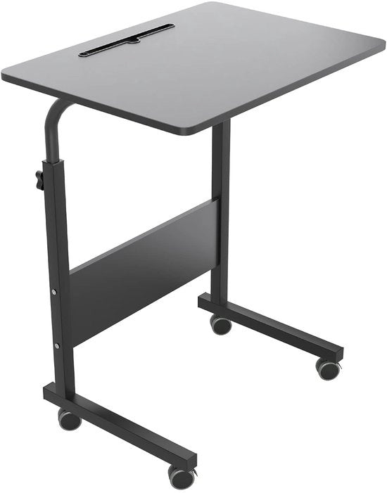 Scrivania da ufficio da 60x40 cm con ruote regolabili e superficie di lavoro ergonomico, altezza 71-90 cm
