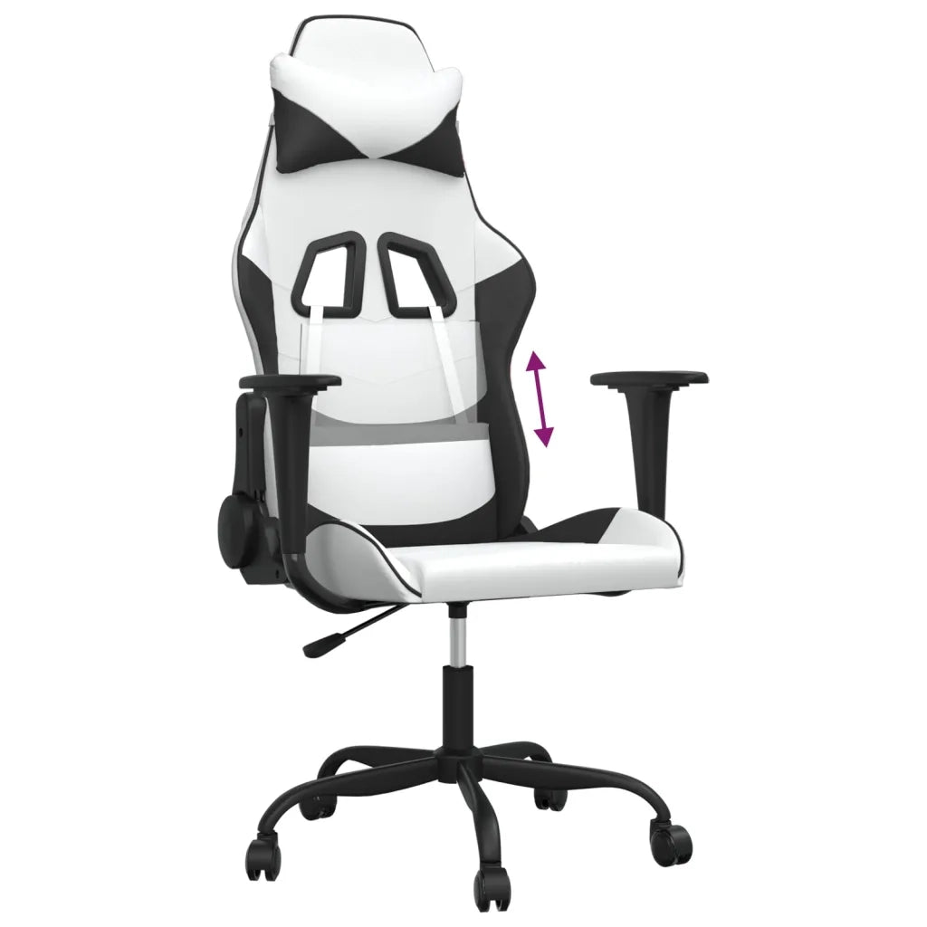 Sedia da Gaming | Sedia da e-sports Bianco e Nero in Similpelle