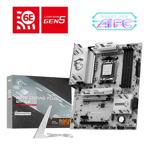 Msi mb b850 gaming plus wifi6e,am5,4ddr5,2pci-ex16,1pci-ex1,2m.2,4sata3,5usb 10g,6usb 5g,4usb2 - 911-7E80-001