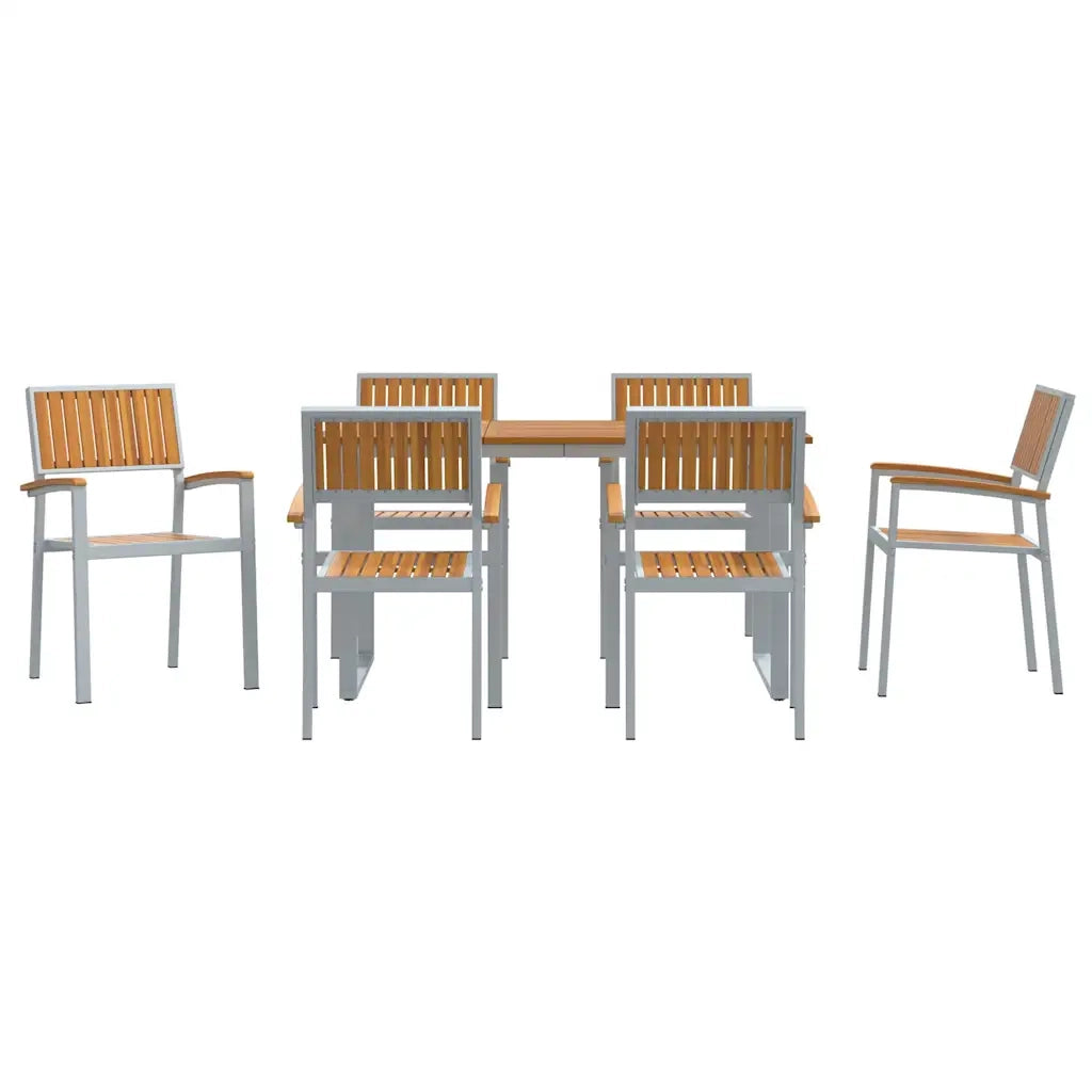 Set da Pranzo per Giardino 7 pcs Grigio 3284352