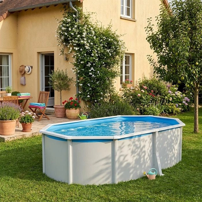 Piscina Fuori Terra Steelwhite Omega 550 Liner 0,6 Mm - 5,50 X 3,66 X H.1,32 M - Kit Base