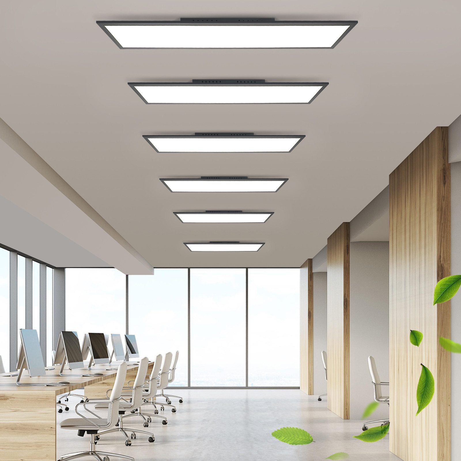 ZMH Lampada da soffitto plafoniera LED nera dimmerabile telecomando per soggiorno ufficio