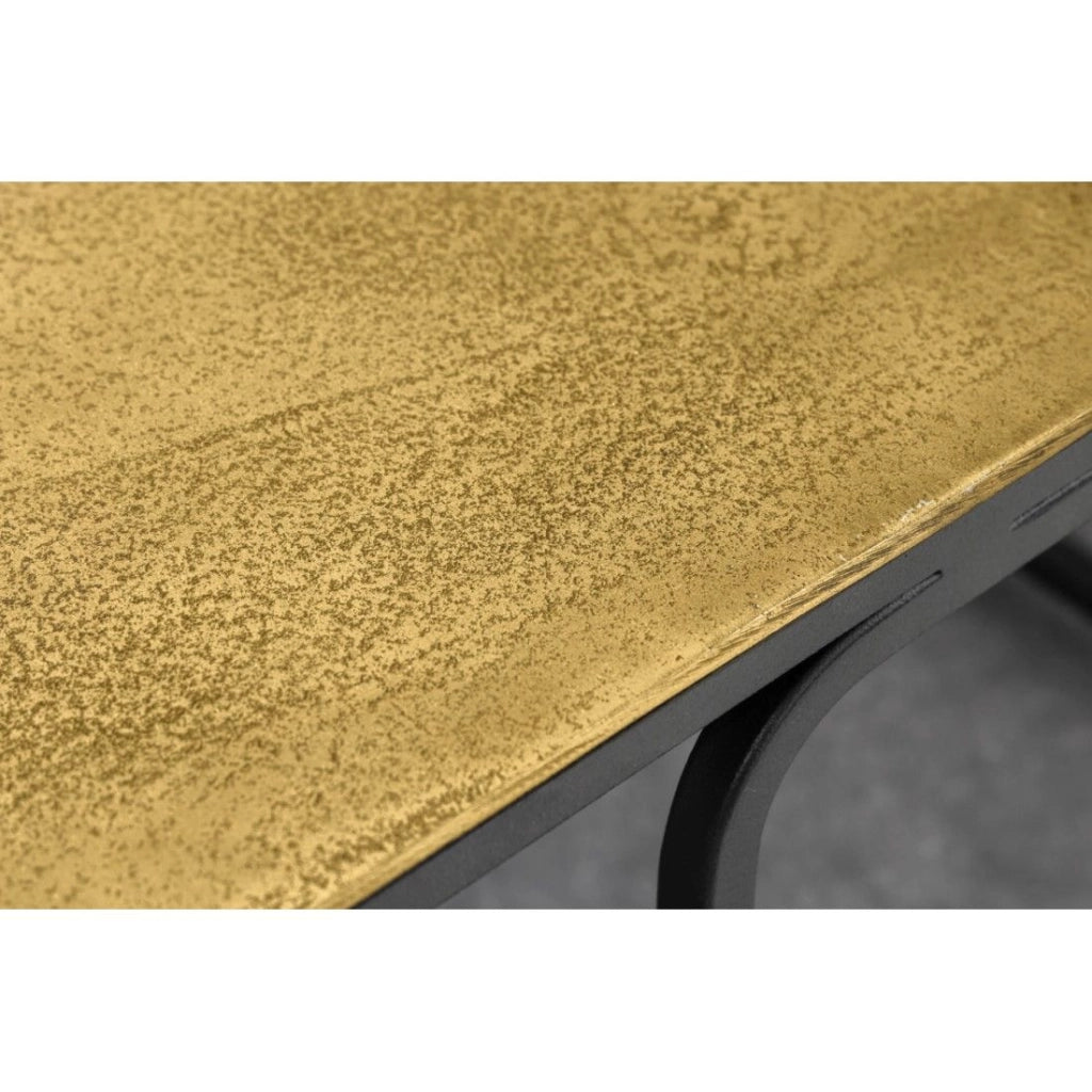 Set di 2 tavolini METRIX quadrati dorati e argentati - Tavolini design impilabili in metallo