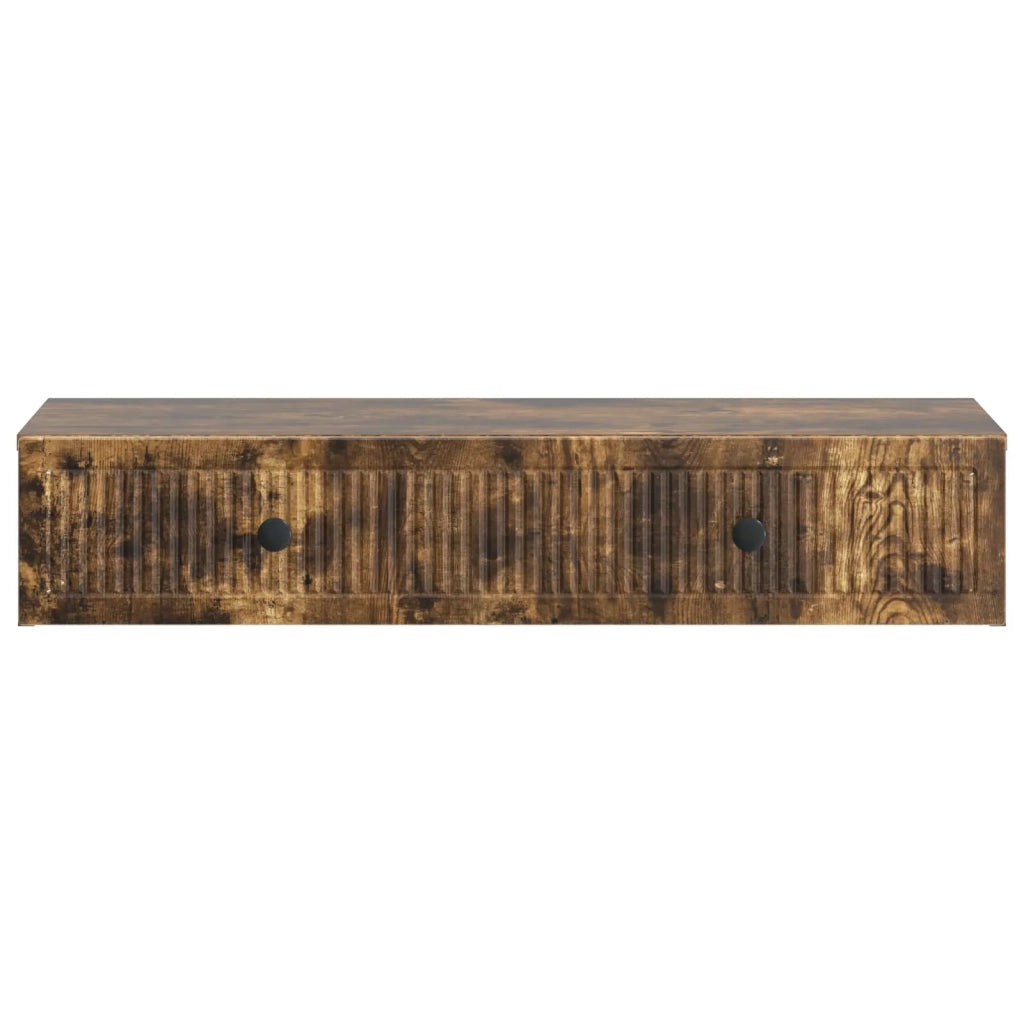 Tavolino da Parete Laterale Rovere Fumo 87,5 x 34,5 x 17 cm