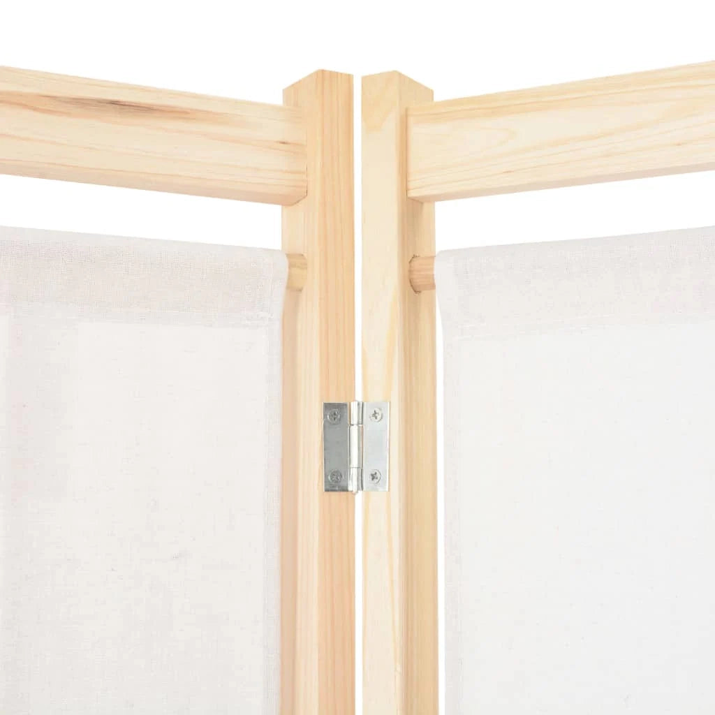Paravento divisorio divisorio mobile decorativo 4 pannelli crema 160x4 cm tessuto 0802081