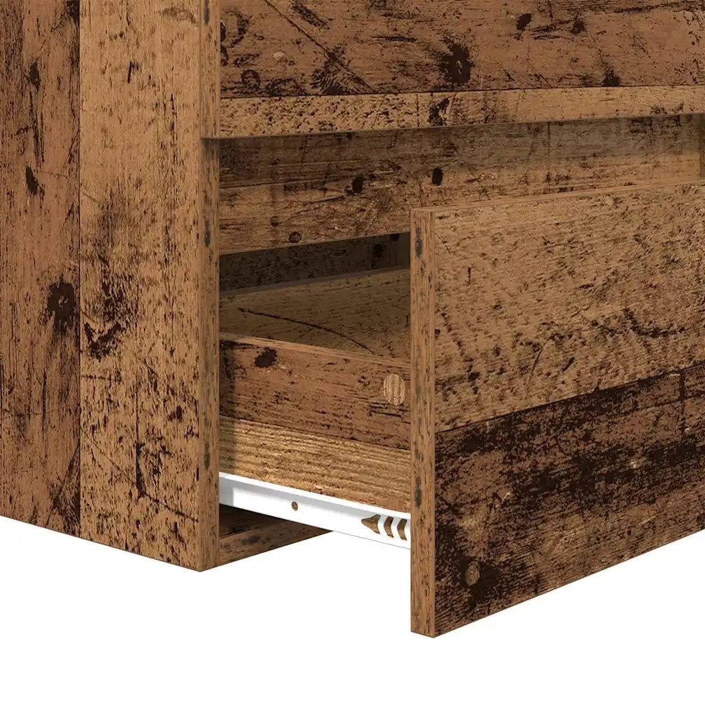 Set di mobili per il bagno con cassetto 3 pcs Legno vecchio