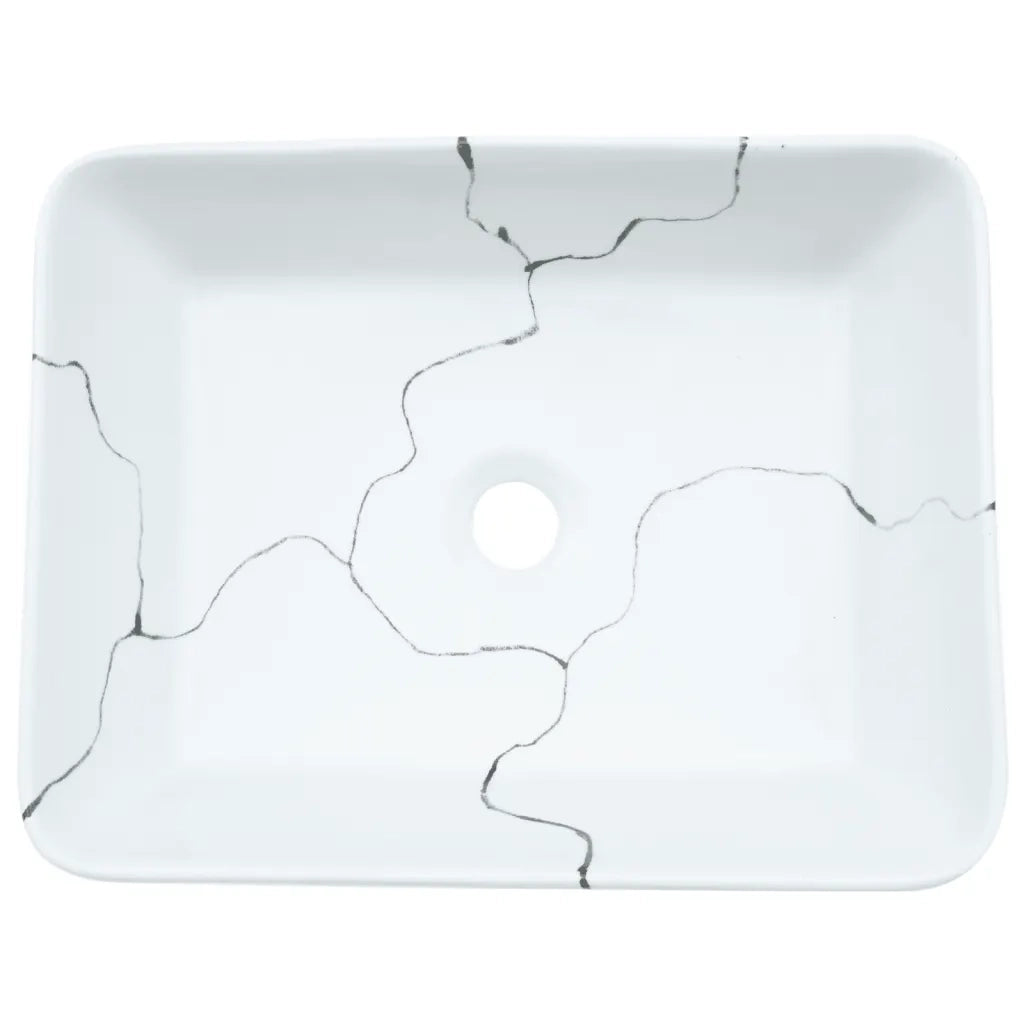 Lavabo da Appoggio Bianco Rettangolare 46x35,5x13 cm Ceramica 155075