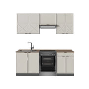 Cucina componibile Fame-Line GrigioBeige/Antracite 200 cm, PL Rovere Vicco