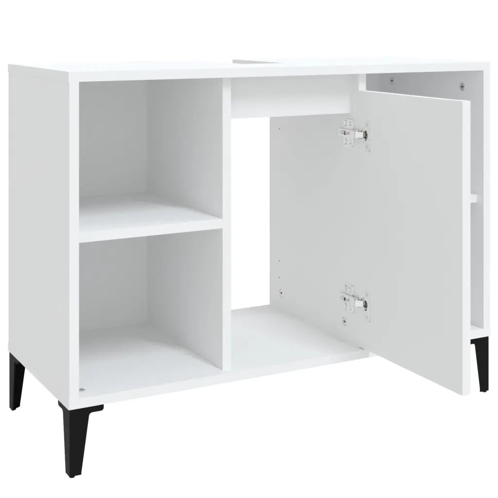 Mobile Lavabo-Armadietto da bagno Bianco 80x33x60 cm in Legno Multistrato 558280