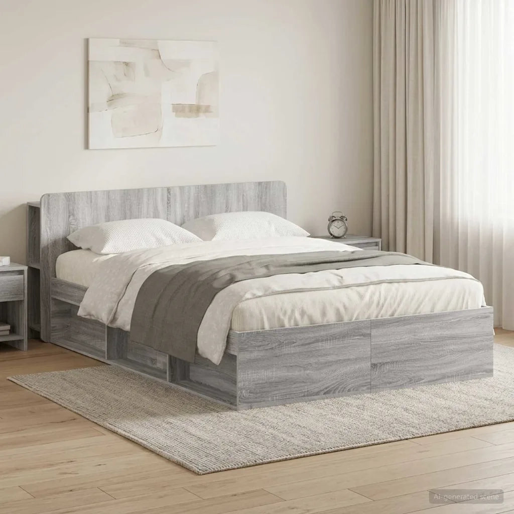 Telaio del letto con storage Sonoma grigio 140 x 200 cm 3433386