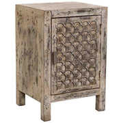 Comodino in legno fatto a mano, Beige, 45x35x60h cm