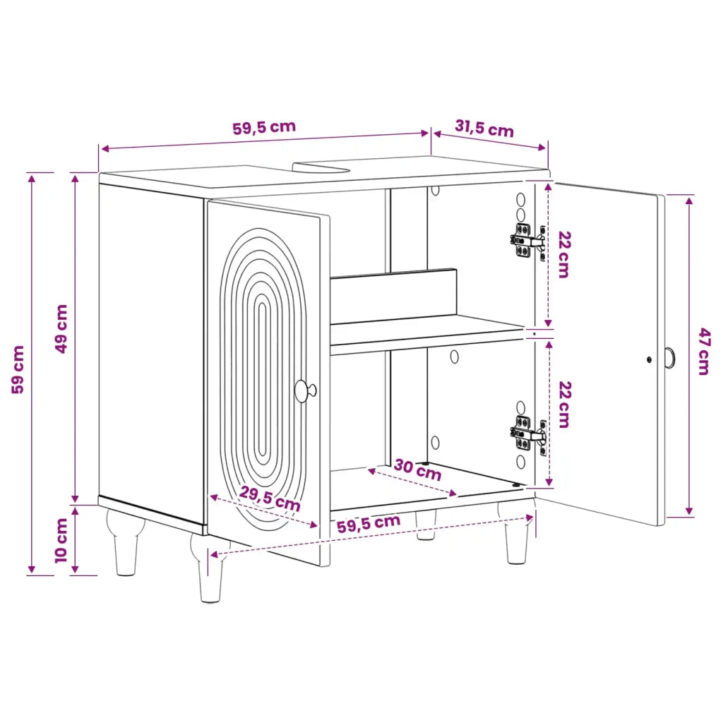 Armadio per Lavabo da Bagno ALKMAAR Rovere Sonoma 896127