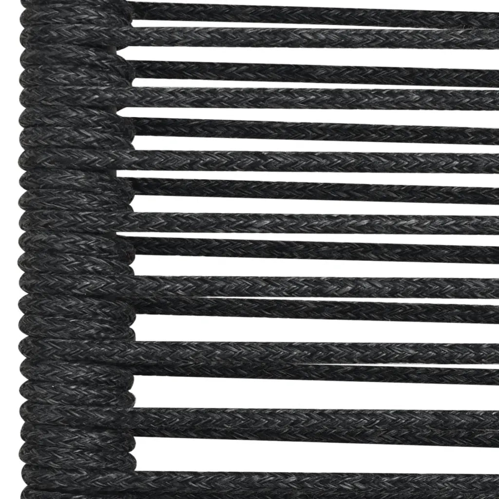 Set da Pranzo da Giardino 7 pz Nero Corda di Cotone e Acciaio cod mxl 35460