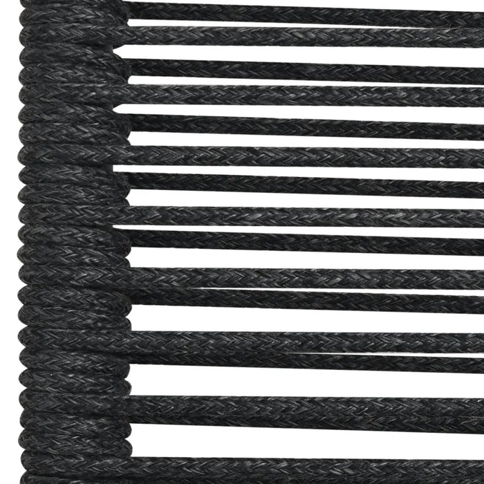 Set da Pranzo da Giardino 7 pz Nero Corda di Cotone e Acciaio cod mxl 35460