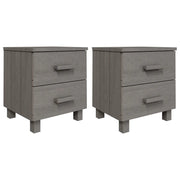 Set di 2 Comodini | Armadio da Notte | Mobiletto da notte HAMAR Grigio Chiaro 40x35x44,5 cm Legno di Pino