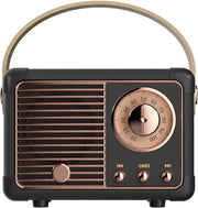 Retro Bluetooth Speaker, Altoparlante Portatile Senza Fili, Stereofonia Chiara, Basso Intenso, Design Vintage, Ideale Regalo di Compleanno per una Ragazza (Nero).