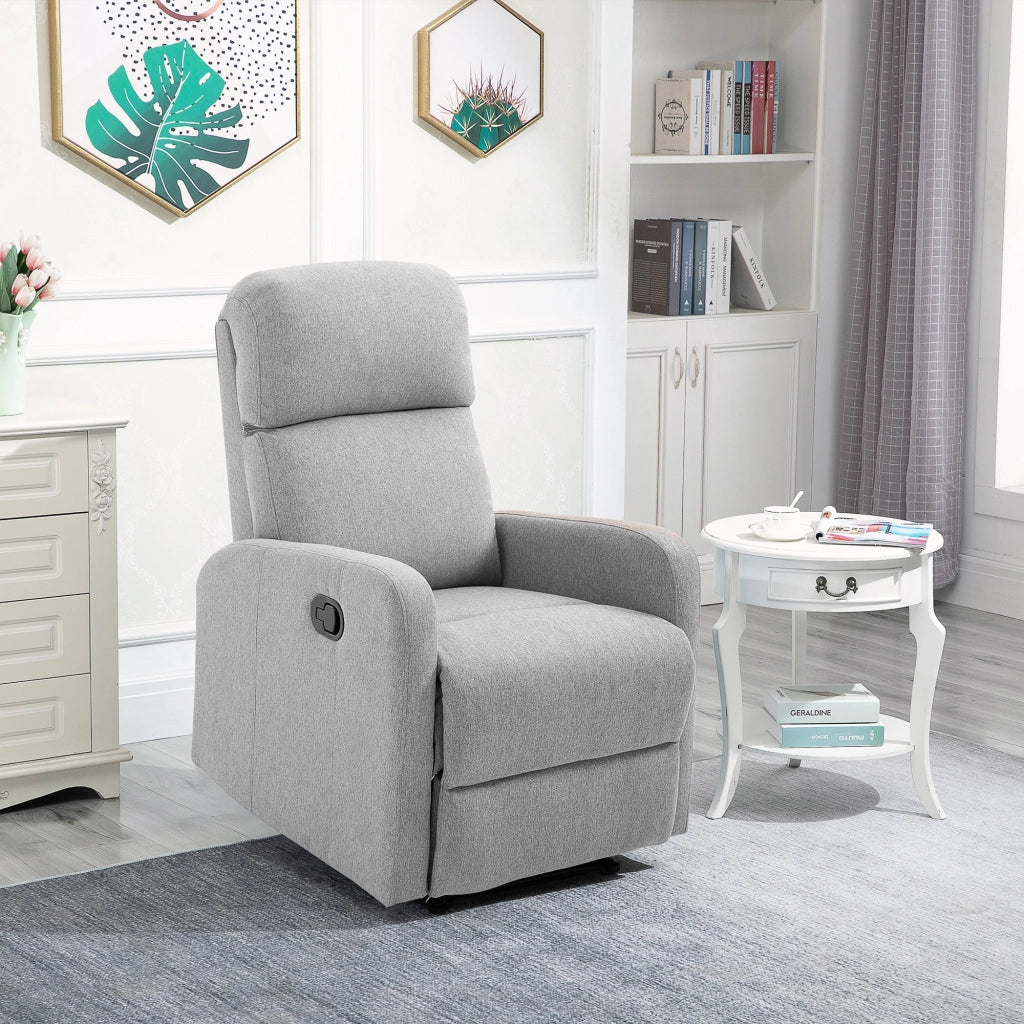 Poltrona Relax Reclinabile fino a 168¡ã con Poggiapiedi, 67x83x107 cm, Grigia
