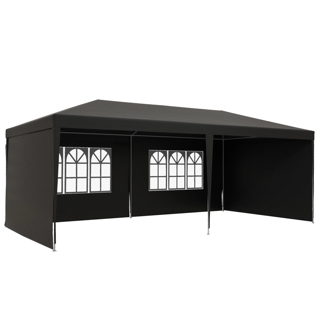 Gazebo da Giardino 6x3m con 4 Paredi e 2 Finestre ¨C zephmum ¨C Grigio