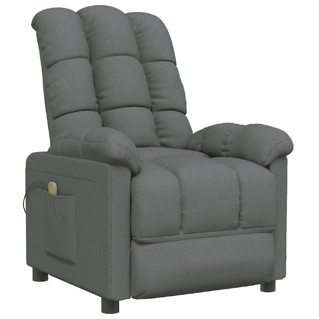 Poltrona Massaggiante Grigio Scuro in Tessuto 342734