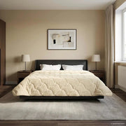 Duvet Invernale Crema 220 x 240 cm Microfibra e Fleece Teddy