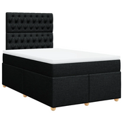 Giroletto a Molle con Materasso Nero 120x200 cm in Tessuto