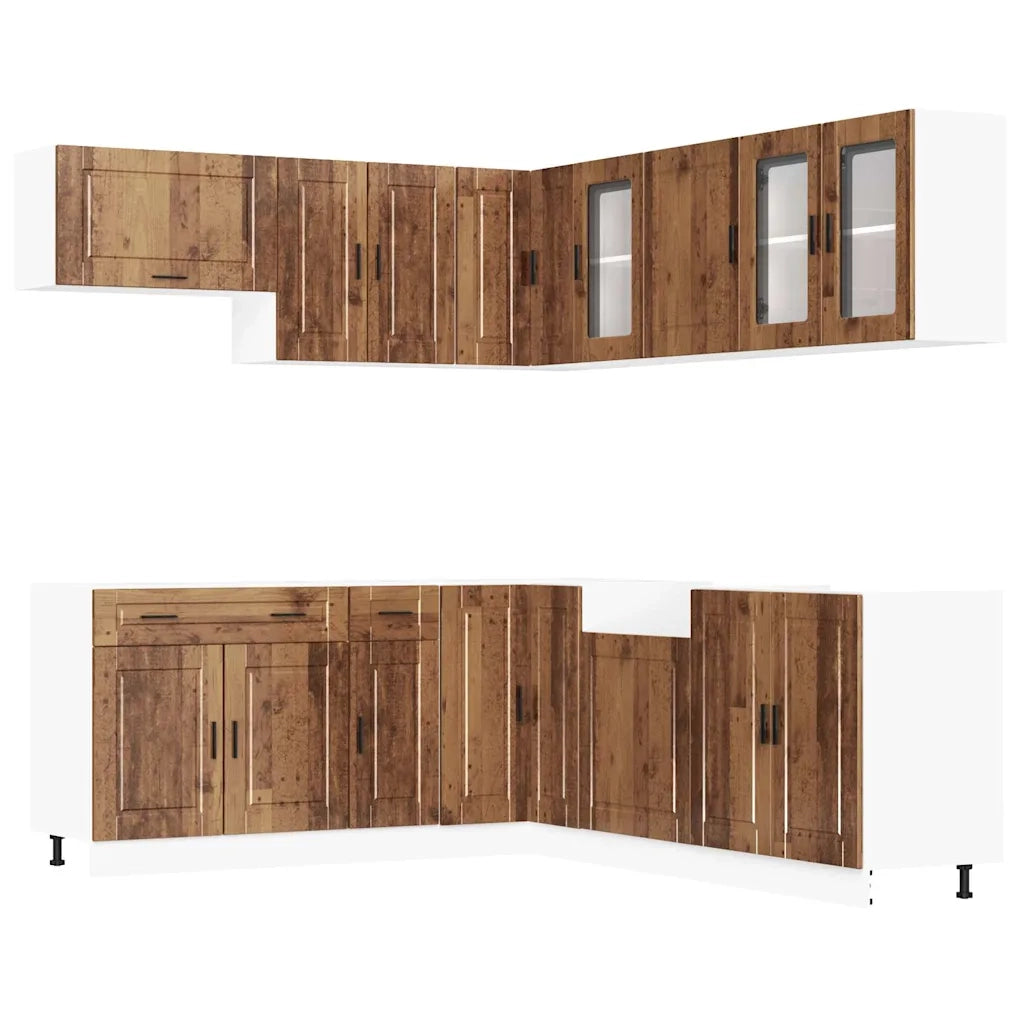 vidaXL Set Mobili da Cucina 11 pz Porto Legno Antico in Truciolato