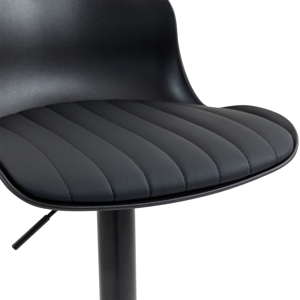 Sgabelli da bar set da 2 girevoli con altezza regolabile schienale ergonomico seduta imbottita in metallo nero
