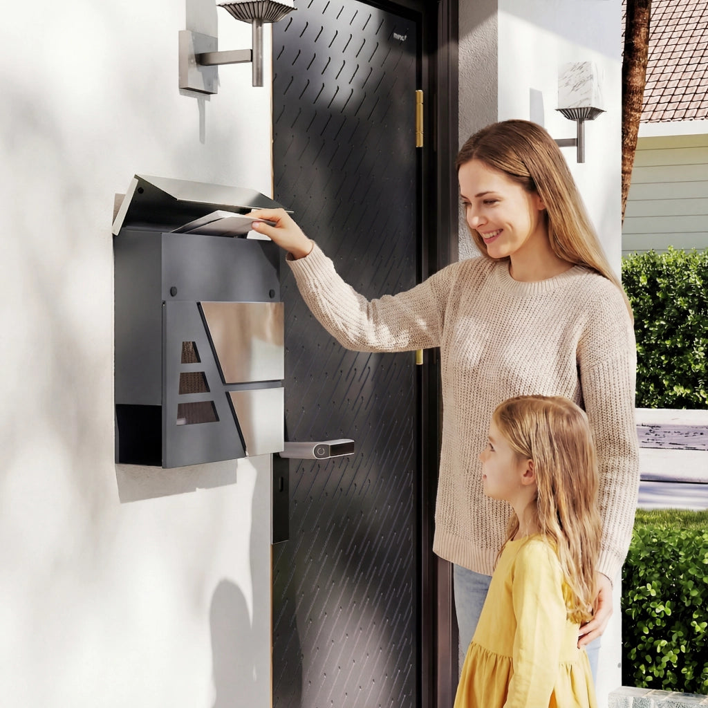 Buzon esterno in acciaio inox ¨C zephmum ¨C grigio scuro 13 L