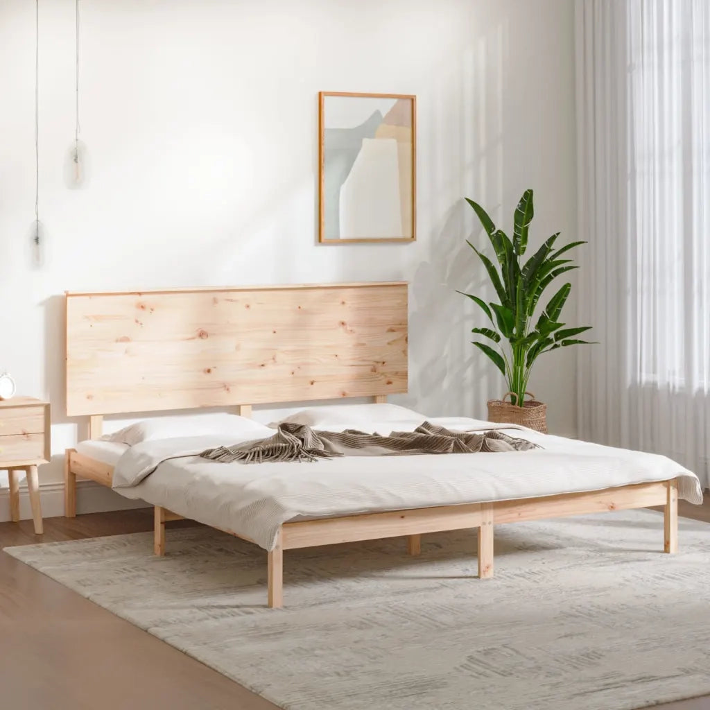 Giroletto senza Materasso-Struttura Letto 200x200 cm in Legno Massello di Pino 418903