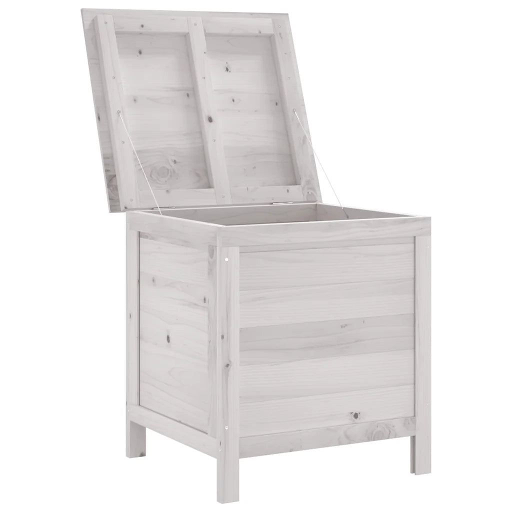 Contenitore Giardino Bianco 50x49x56,5 cm Legno Massello Abete 364749