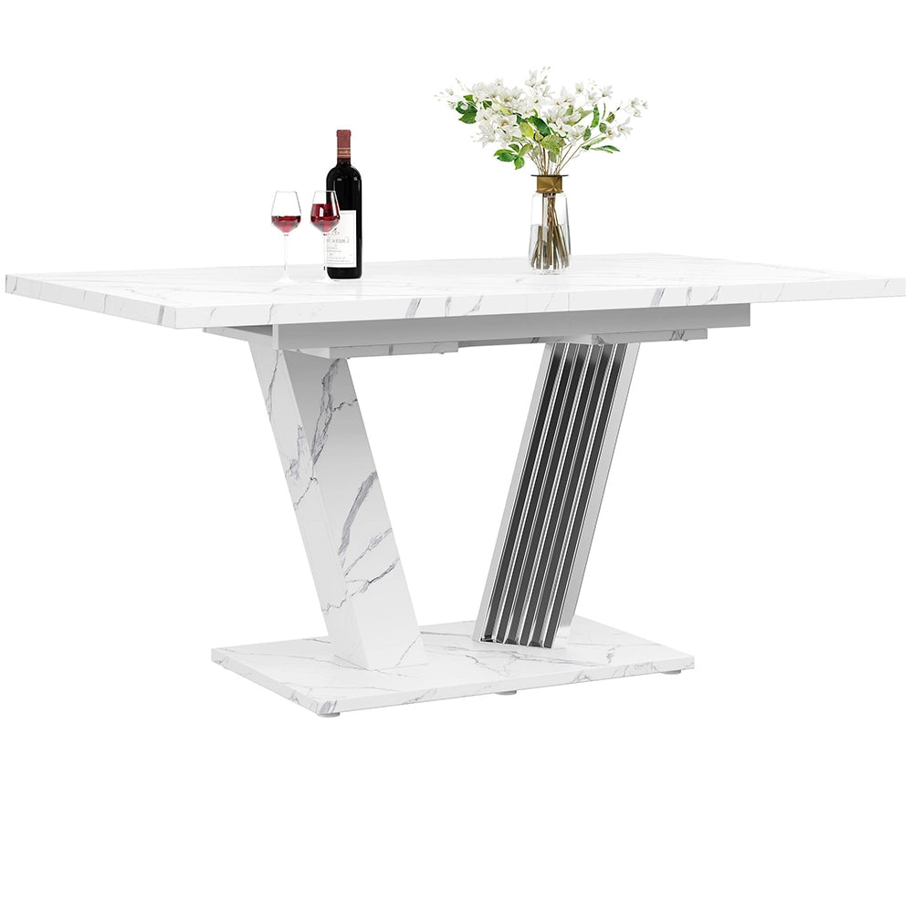 Tavolo allungabile in marmo - Xylo - 120-160x80x76 cm - Pi¨¨tement a farfalla