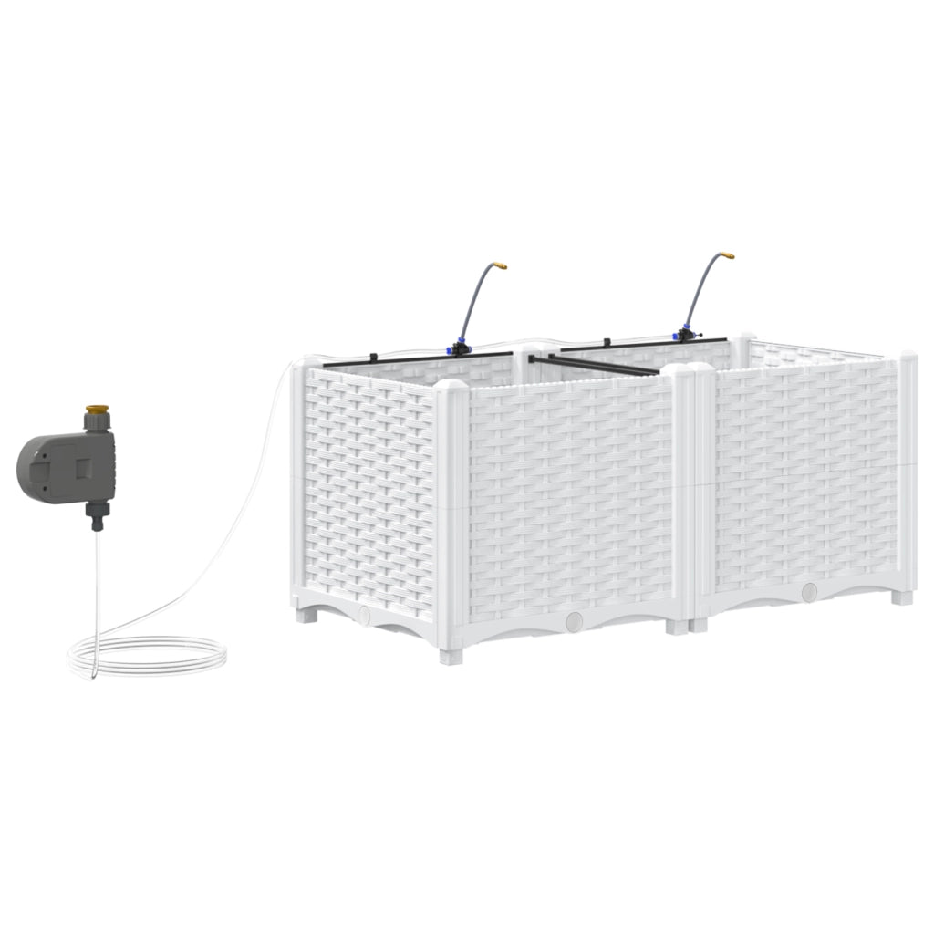 FIORIERE con Sistema di Irrigazione 2 pcs Bianco
