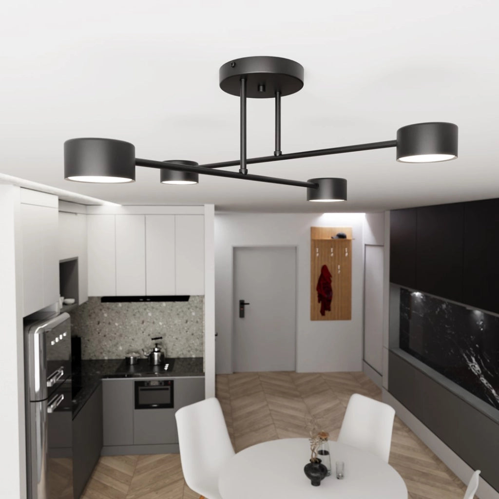 Plafoniera minimalista nera HALO 60cm 4xGX53 Emibig